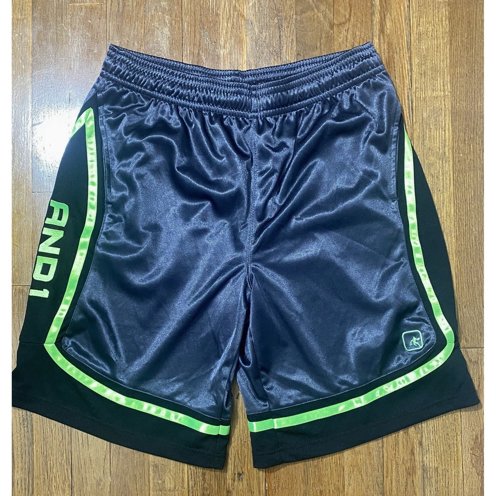 And1 Silky Shimmer Dazzle Shorts Baggy Basketball Y2K Style Men's Size Large
